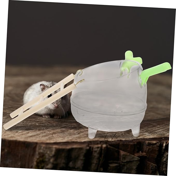 Totority Hamster Bath House Sand Dual-Function Litter Box and Grooming Station for Hamsters Gerbils and Chinchillas Complete Bathing Kit Ladder