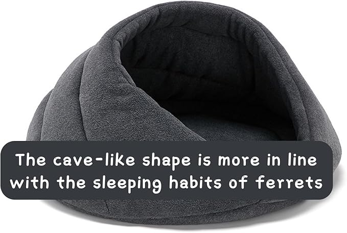Ferret Bed Cave and Hideouts Comfortable，Ferret Hideaway Bed Accessories for Cage Ferret Beds and Hideouts Safe & Cozy for All Ages Ferrets(Grey) (Grey)