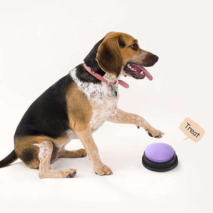 Voice Recording Button, Dog Buttons for Communication Pet Training Buzzer, 30 Second Record & Playback, Funny Gift for Study Office Home 4 Packs