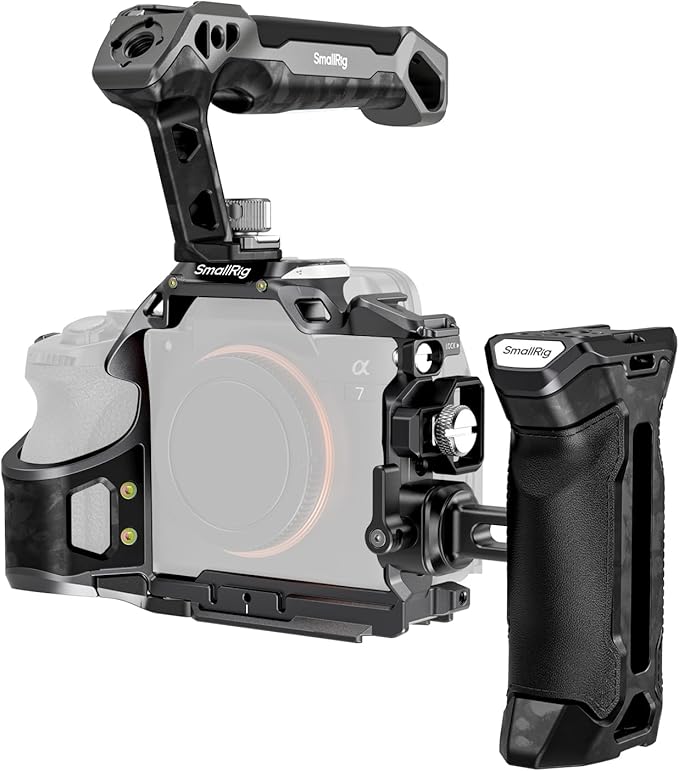 SmallRig A7 V / A7R V / A7 IV Rhinoceros Cage Advanced Kit for Sony Alpha 7 V/Alpha 7R V/Alpha 7 IV/Alpha 7S III/Alpha 7R IV, Includes Top Handle/Side Handle/Cable Clamp for HDMI