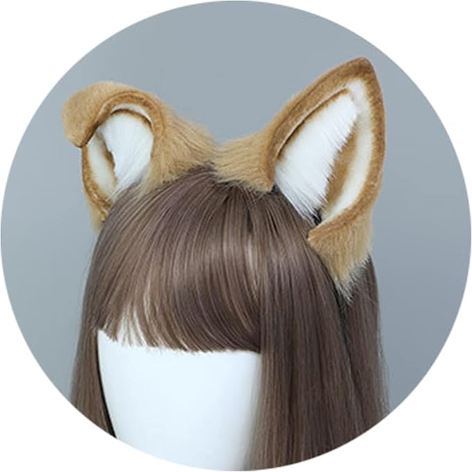 Faylay Women Dog Ear Headband Furry Animal Ear Hair Accessories