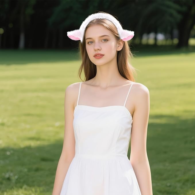 Pistha 2 PCS Animal Ears Headband Cute Furry Animal Ears Headbands for Halloween Costume