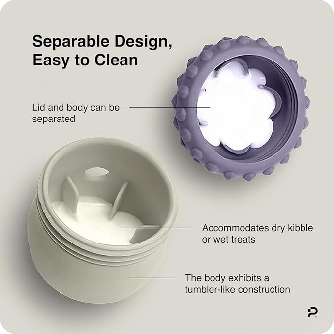 PiFi Interactive Dog Toys for Small Dogs, Treat Dispensing Dog Toy for Wet, Dry & Frozen Treats, Slow Feeder & BPA-Free Enrichment Toy, Twist-Apart Easy-Clean Design