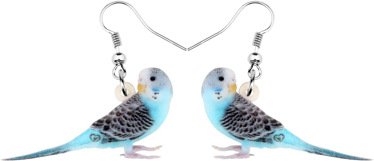 NEWEI Acrylic Cockatiel Gifts Cute Parrot Earrings Dangle for Women Bird Lovers Jewelry Ornament Charms
