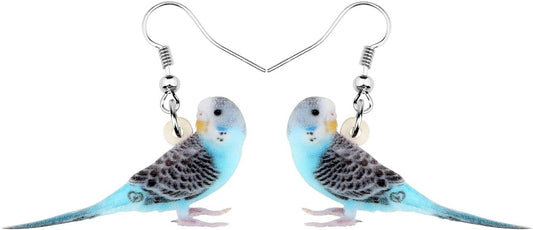 NEWEI Acrylic Cockatiel Gifts Cute Parrot Earrings Dangle for Women Bird Lovers Jewelry Ornament Charms