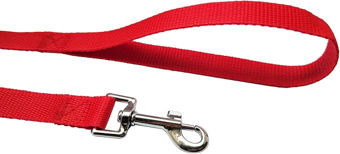 Nylon Training Dog Leash for Small Medium Large Dogs, 15ft 20ft 30ft 50ft Long Leash Dog/Puppy Lead for Obedience Recall Training, Camping (1" x 20ft, Red)