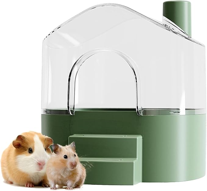 Hamster Sand Bath Container Box Large Space Hamster Bathtub Digging Sand Container for Pygmy Hamsters, Chinchilla, Rats, Mice, Gerbils, Other Small Animal (Green)