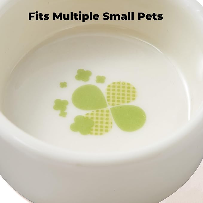 Sugar Glider Food and Water Bowl – Ceramic Shallow Double Dish, Stable Platform Feeder for Nectar & Soft Foods, Small Animal Cups for Sugar Gliders, Hamsters, Hedgehogs, Gerbils, Chipmunks