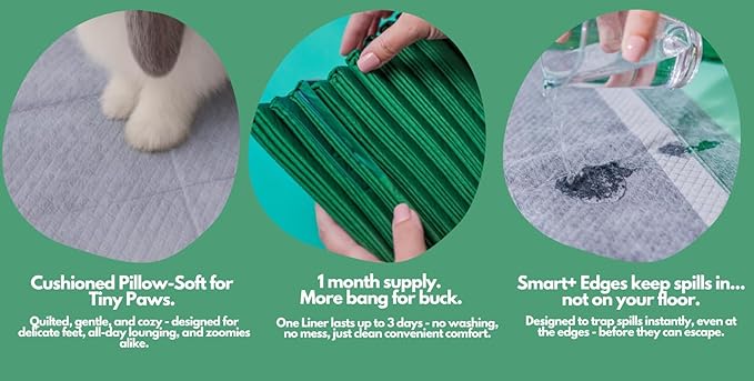 Hopp'd™ Disposable Cage Liners for Guinea Pigs, Rabbits, Ferrets & Small Pets - Ultra Absorbent Bunny Pee Pads with Bamboo Odor Control; Guinea Pig Bedding (47"x24" Midwest)- 12 Count (1 Month Supply)