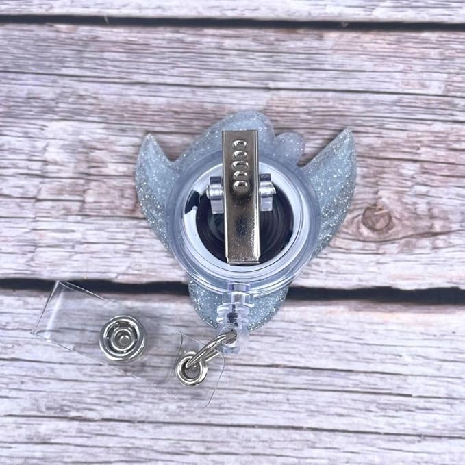 Cute Flying Cowgirl Peanut Badge Reel Fun Retractable ID Holder Clip Lanyard for Nurse CNA Tech Women Mom Maternity Medical Healthcare Worker Hospital Office Staff Sparkle Name Tag Accessories Gift