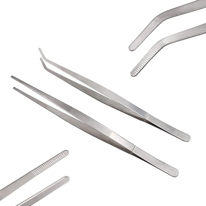 3in1 Feeding Tool Reptile Feeding Tongs Cricket Clamp Bug Scooper, Cleaning Supplies Scooper+ 2x Tweezers for Reptile, Hedgehog, Hamsters, Guinea Pig,Lizard, Spider Bearded Dragon (Black)