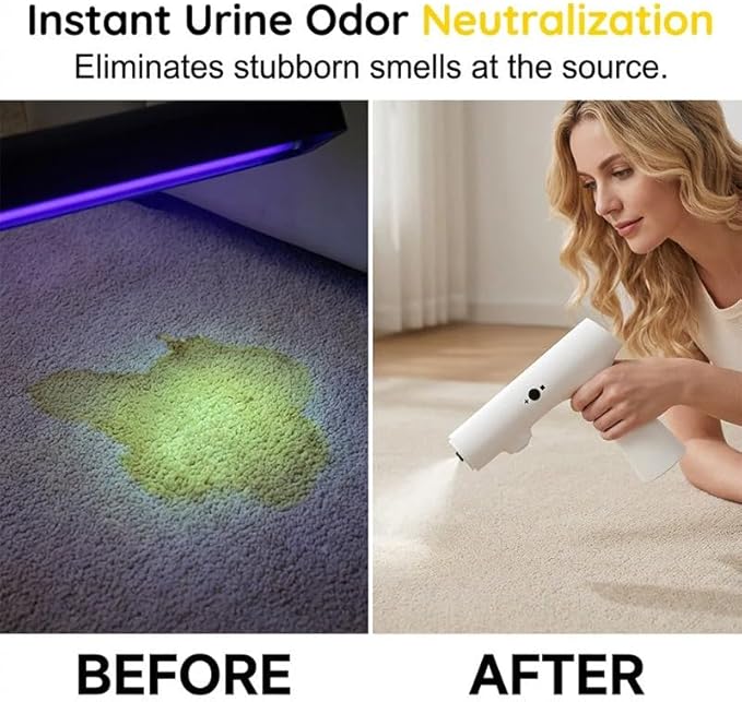 Nano-Mist Pet Deodorizer Spray, Probiotic Pet Odor Eliminator Spray, Enzymatic Odor Neutralizer, Pet Deodorant Safe Highly Effective, for Dog and Cat Urine for Carpet and Cat Litter (Cat-specific)