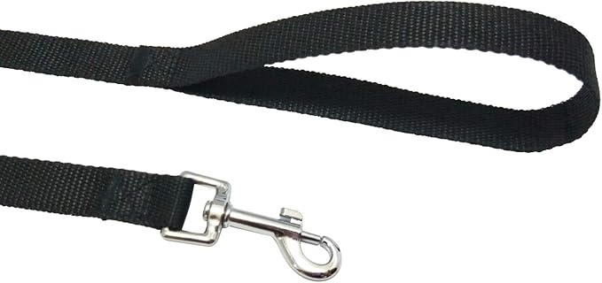 Nylon Training Dog Leash for Small Medium Large Dogs, 15ft 20ft 30ft 50ft Long Leash Dog/Puppy Lead for Obedience Recall Training, Camping (1" x 20ft, Black)