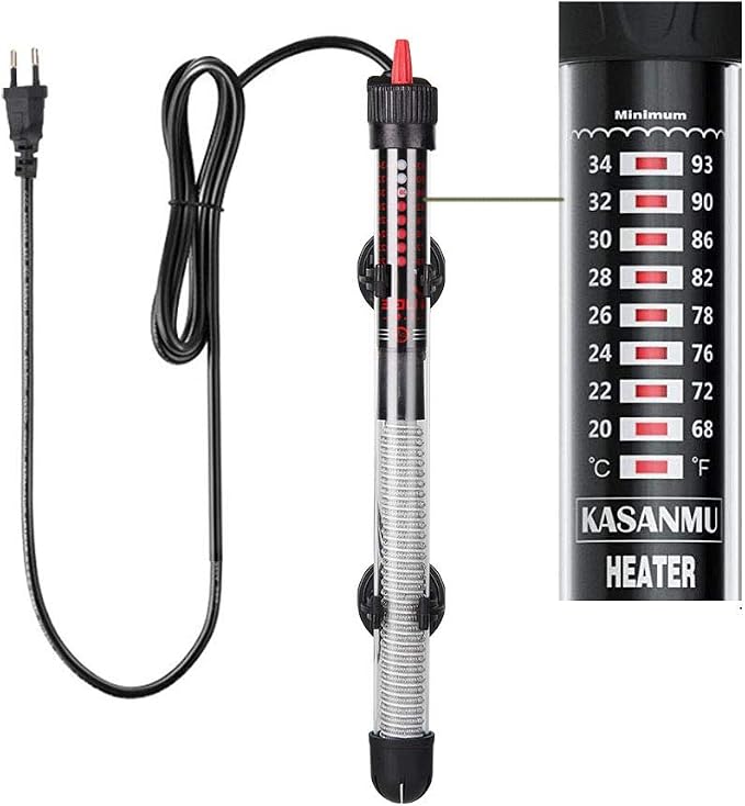 Aquarium Heater Submersible Betta Fish Tank Heater with Suction Cups Auto Thermostat Heater Marine Saltwater and Freshwater (100W)