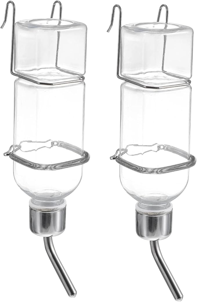 BESPORTBLE 2pcs Hanging Rabbit Water Feeder Plastic Pet Drinking Bottles with No Leak Design for Bunny Guinea Pig Hamster Cage Hydration