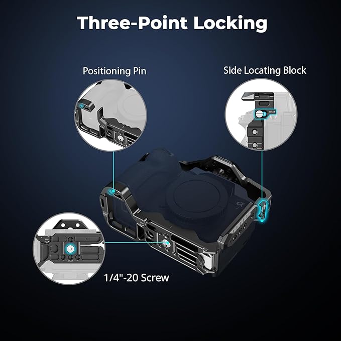 SmallRig HawkLock Quick Release Full Cage for Sony Alpha 7R V/Alpha 7 IV/Alpha 7S III/Alpha 1 / Alpha 7R IV/Alpha 7 V, Built-in Quick Release Plate for Arca, Cold Shoes (Upgraded Version)