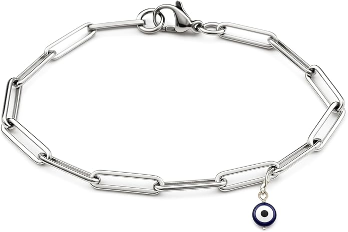 Evil Eye Charm Pendants Blue White Resin Alloy Clip-On Tiny DIY Bracelet Necklace Keychain Pet Collar (3 Pcs)