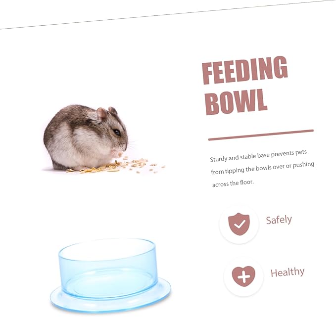 2Pcs Plastic Pet Water Bowl and Multi-Function Hamster Food Holder Anti-tip Reptile Dish for Pets Like Guinea Pigs Rabbits Chinchillas and Hamsters Practical and Cage Feeder