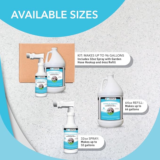 Odorcide Pet Odor Eliminator for Home & Kennel – All Surfaces Odor Eliminator for Strong Odor – Non-Enzymatic Pet Urine Odor Eliminator Spray – Pet Supplies for Indoors & Outdoors (96oz Kit)