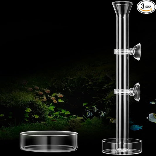 CHENGU 3 Pieces Shrimp Feeding Tube and Dish Set, 10 Inch Glass Shrimp Feeder Tube and 2 Aquarium Dish Bowl Fish Tank Feeding Supplies for Fish Tank Aquarium