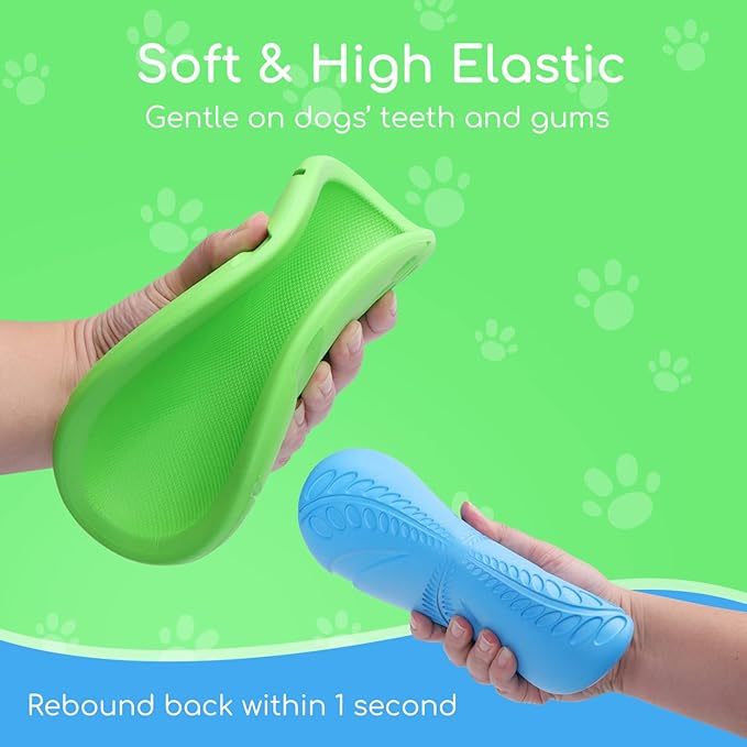 Nobleza Dog Flying Disc 2 Pack，8 in Flexible Floatable Dog Disc Toy for Long-Distance Flies and Floats， Lightweight Soft Flying Discs Toy for Small Medium Large Dogs to Fetch & Catch, Blue & Green