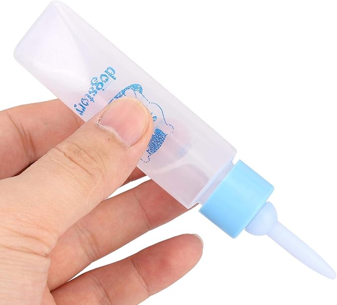Jeanoko 2PCS 30ML Baby Bottle Feeder for Hamsters Super Small Hedgehog Squirrel Chinchilla Pet Newborn Hamster Nurser Puppy Kittens Nursing Feeding Water Milk(Heaven Blue)