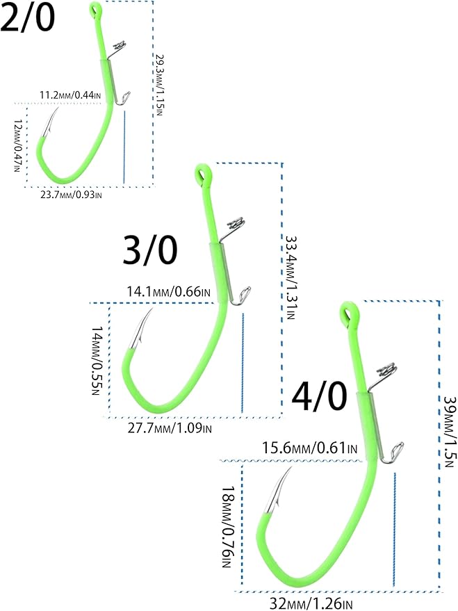 Luminous Shrimp Hooks 10/40 Packs Saltwater Fishing Hooks - Premium Carbon Steel Barbed Corrosion Resistant for Big Game Fish