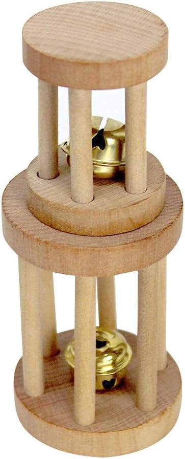 Doober Wood Unicycle Dumbell Bell Roller Chew Toys For Pet Rabbits Hamsters Rat (S)