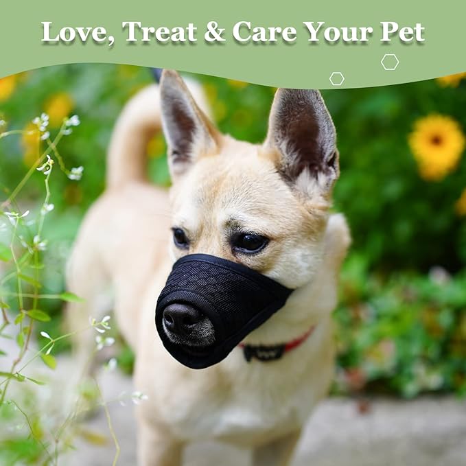Mayerzon Dog Muzzle, Puppy Soft Mesh Muzzle for Small Medium Large Dogs Chihuahua Poodles Beagle Dachshund Corgis Labrador for Biting Chewing Grooming that Allows Panting Drinking(XL, Black)