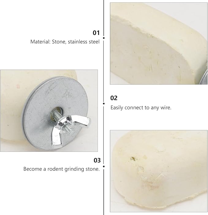 Toddmomy Hamster Cooling Stone Animal Calcium Grinding Stone Chew Toy for Hamster Squirrel and Other Pets for Health and Teeth Grinding
