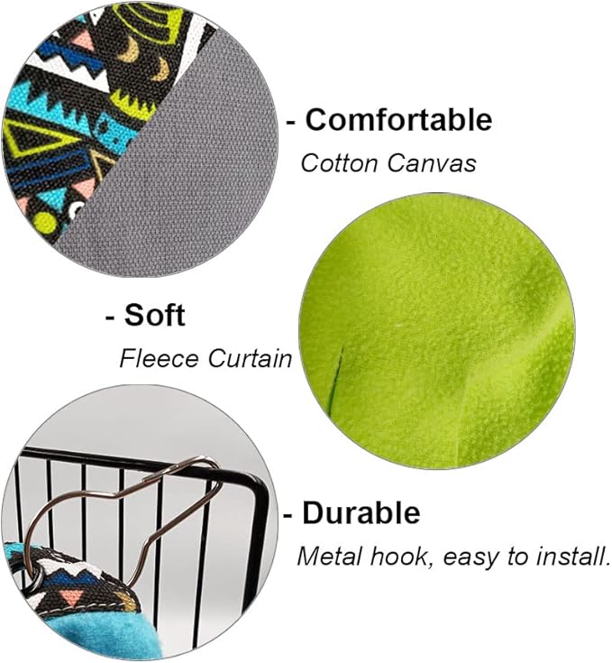RIOUSSI Guinea Pig Hideout Hideaway Corner Fleece Toys Cage Accessories with Reversible Sides. Green+Green, Triangle