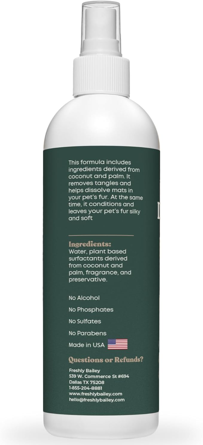 Doodle Detangler Spray - Natural Dog Detangling Spray and Leave in Conditioner for Dogs - Great for Goldendoodle, Poodle, Labradoodle, Bernedoodle - 16 Fl Oz Freshly Bailey