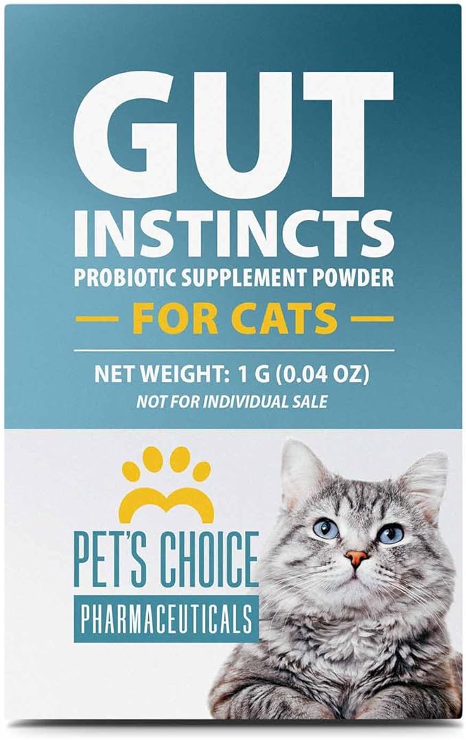 Pet's Choice Gut Instincts Probiotic Supplement Powder Packets for Cats, 30 ct, Veterinary Formulated Cat Probiotics with Vitamins for Gut Health, Digestive Balance, Diarrhea Support, Chicken Flavor