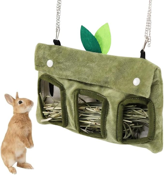 Rabbit Hay Feeder Bag, Guinea Pig Hay Feeder Storage,Sack Hay Bag Feeding Bag Hay Feeder Storage for Chinchilla Hamsters Rabbit Guinea Pig Small Animals