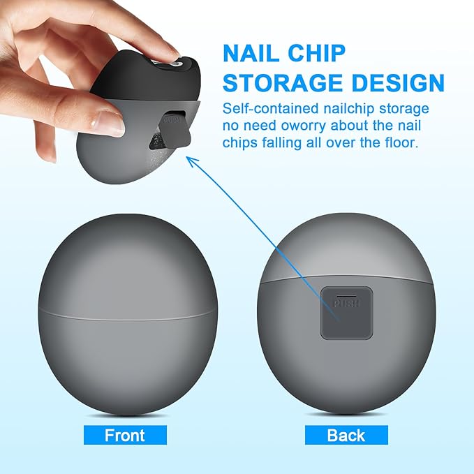 Electric Automatic Nail Clipper with Light, 2-Speed Trimmer, USB Rechargeable, Nail Scraps Storage & Magnetic Cover, Safe for Babies, Kids, Seniors & Adults