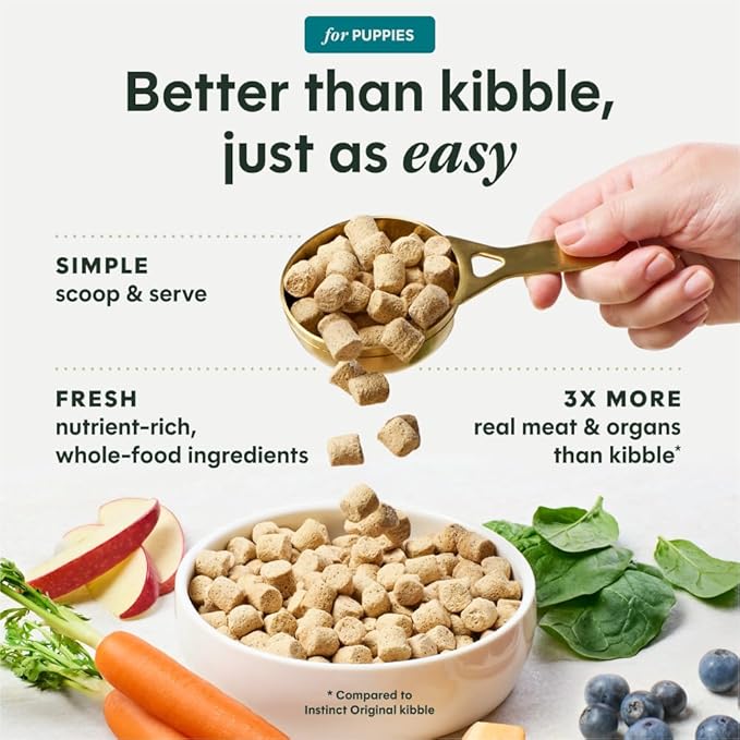 Instinct Puppy Freeze-Dried Meals, FreshDried Bites, Natural Dog Food, Grain-Free - Cage-Free Chicken, 14 oz. Bag