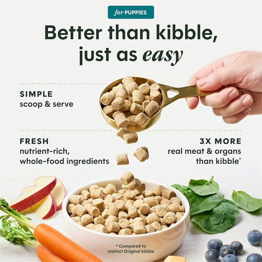 Instinct Puppy Freeze-Dried Meals, FreshDried Bites, Natural Dog Food, Grain-Free - Cage-Free Chicken, 14 oz. Bag