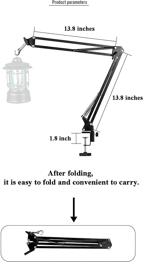 Reptile Lamp Stand for Glass Container Metal Lighting Lamp Holder, Heating Table Lamp Stand for Reptiles (Table Clamp Stand)