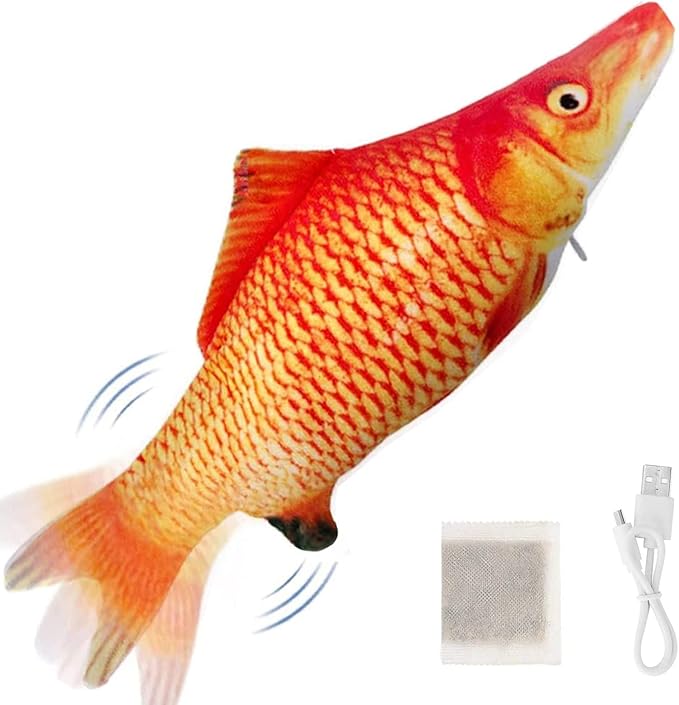 Tocirelo Cat Toys for Bored Indoor Adult Cats - Interactive Catnip Toy for for Indoor Cats，Moving Kitten Kicker, 11" Electric Flopping Fish for Boredom Kitty Exercise