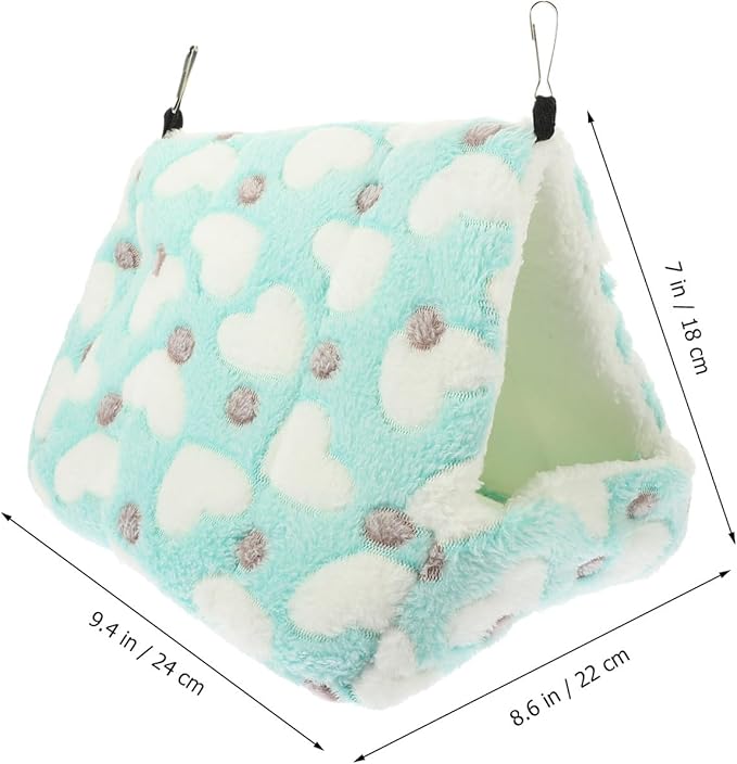 Cabilock Small Animal Warm Cotton Nest Bed, Comfortable Resting Place for Hamsters and Squirrels, 22x21cm Blue Sleeping House for Winter