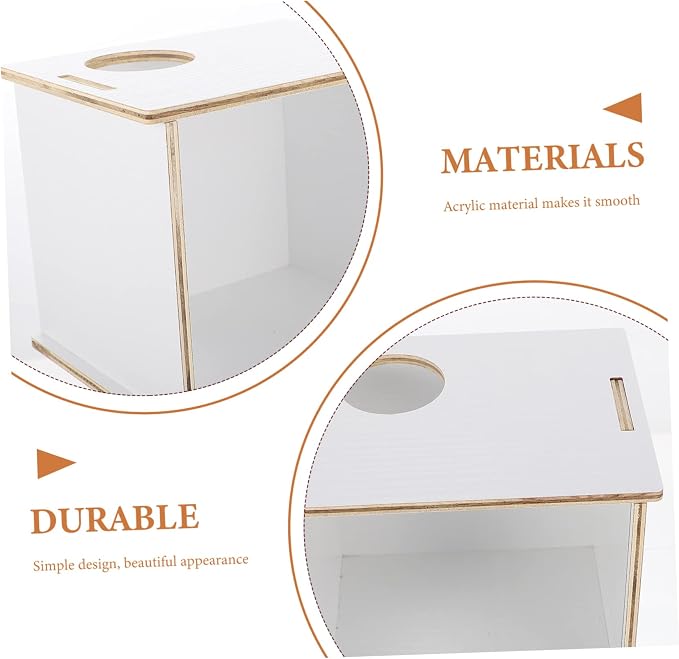 Garneck Household Multi-Function Wooden Chinchilla Bathtub Sand Bath Feature for Pets Transparent Design for Easy Cleaning for Hamsters and Guinea Pigs