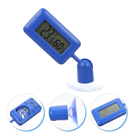 Digital Reptile Box Thermometer and Hygrometer with 360° Rotatable Suction Cup, Night Light Mini Temperature Humidity Monitor for Leopard Gecko and Bearded Dragon Terrariums