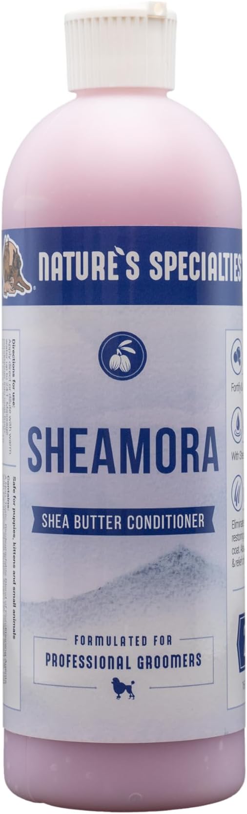 Nature's Specialties Sheamora Shea Butter & Argan Oil Conditioner for Dogs Cats, Secure Biodegradeable, 16oz