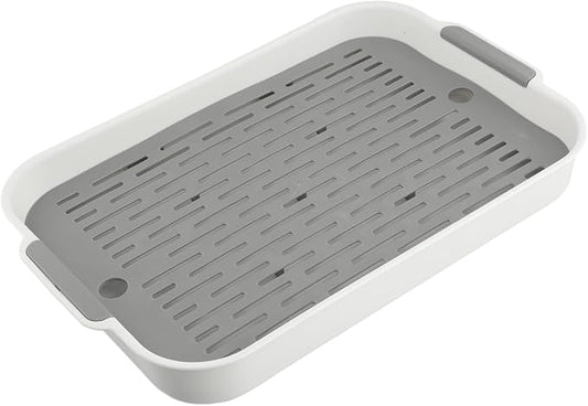 Ped Litter Box Trainer with Detachable Grid Tray for Rabbits Guinea Pigs Hamsters Chinchillas Ferrets Birds Sturdy Plastic Toilet Training Pan Easy Clean Smooth Corner(F)
