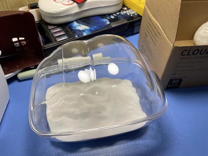 7.1 in Hamster Sand Bath-Clear Critters' Shower Toilet-Cooling Bed Sand Container Bathtub Hamster Accessories for Mice Hedgehog Squirrel Hamster Guinea Pigs Small Animals Large