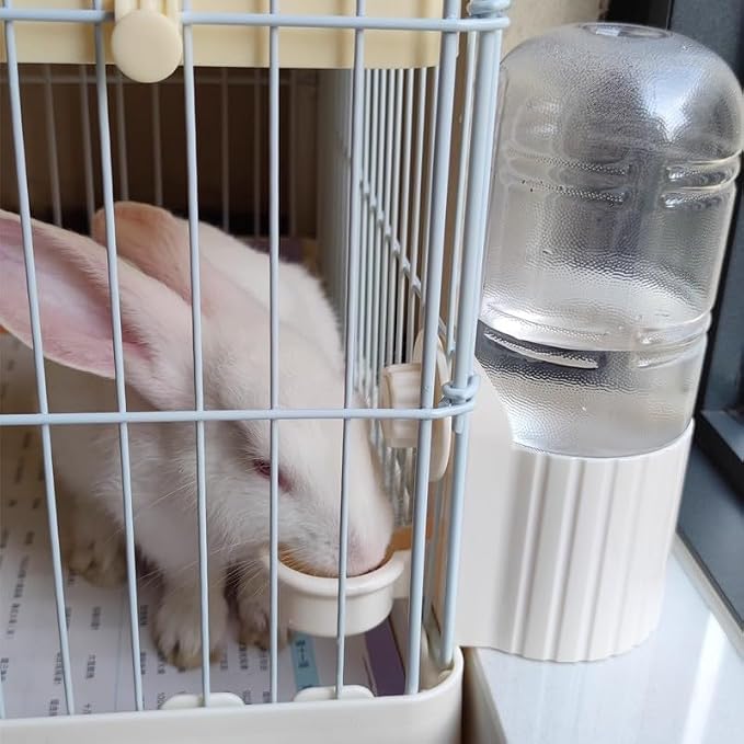 Rabbit Water Bottle, 700ml/23oz Hanging Water Dispenser Feeder Cage Crate Hutch Bunny Puppy Cat Chinchilla Ferret Guinea Pigs Squirrel Hedgehog (Pink, 700ml)