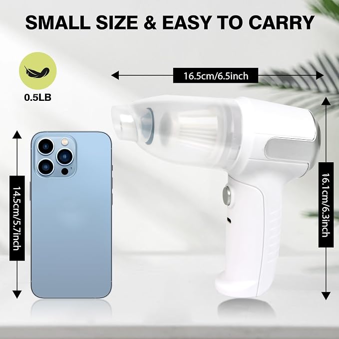 Guinea Pig Poop Spot Vacuum – Mini Cordless Assistant for Daily Cage Corner Cleanup of Guinea Pig, Rabbit, Hamster, Chinchilla, Reptile, Bird & Small Animals – White