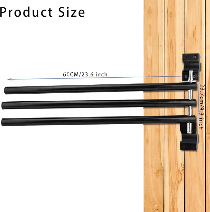 2 Pack Saddle Pad Rack with 3 Bar,Wall Mounted Swinging Horse Blanket Rack for Hanging Blankets & Pads, Ideal for Horse Stall, Tack Room, Stable and Barn