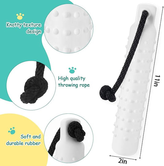 Blueweenly 4 Pcs Dog Bumper Toy for Water Retrieving Plastic Puppy Training Dummy Dog Float Toy Lightweight for Float on The Water Pool Outdoor Training Hunting Fetching (Pure White)