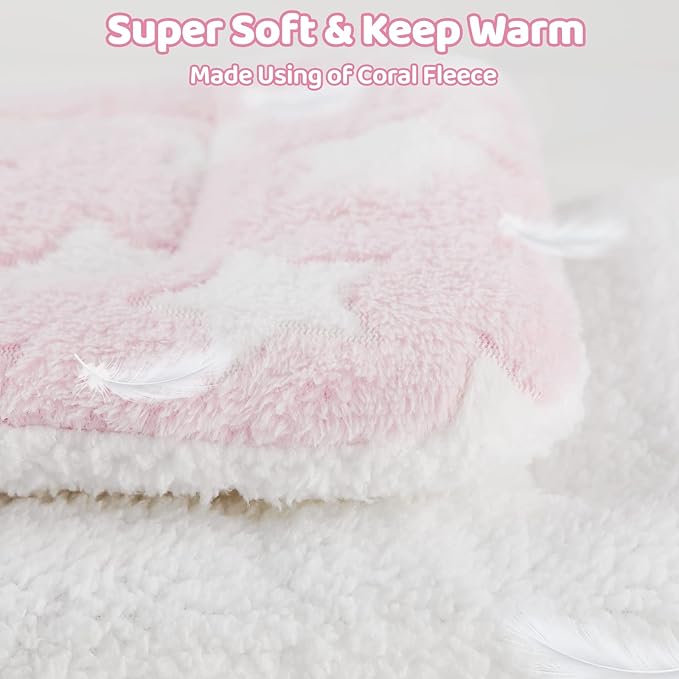 Amakunft 2 Pcs Guinea Pig Bed Mat Washable, Rabbit Winter Bed Pad for Indoor, Warm Small Animal Bed Mattres, Fleece Sleeping Pad for Bunny, Rat, Hedgehog, Sugar Glider, Chinchilla